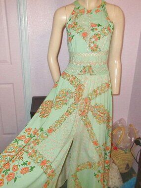 Jaase Endless Summer Celestia Maxi Dress Size S Open Tie Back Garden Floral NWT